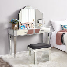 Load image into Gallery viewer, Panana Hot Sale Mirrored Glass Dressing Table 2 Drawers 3 folding Mirrors Stool Or table stool Bedroom Furniture Dresser

