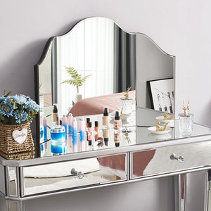 Panana Hot Sale Mirrored Glass Dressing Table 2 Drawers 3 folding Mirrors Stool Or table stool Bedroom Furniture Dresser