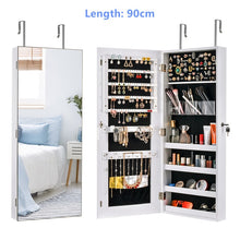 Load image into Gallery viewer, Multifunctional LED Jewelry Mirror Cabinet Wall Door Mounted Jewelry Cabinet Lockable Armoire Organizer Dresser Mirror with LED
