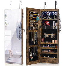 Load image into Gallery viewer, Multifunctional LED Jewelry Mirror Cabinet Wall Door Mounted Jewelry Cabinet Lockable Armoire Organizer Dresser Mirror with LED
