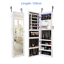 Load image into Gallery viewer, Multifunctional LED Jewelry Mirror Cabinet Wall Door Mounted Jewelry Cabinet Lockable Armoire Organizer Dresser Mirror with LED
