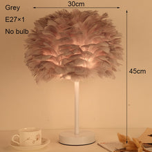 Load image into Gallery viewer, Beside Table Lamp Elegant Feather Lamp Beside Lamp Nightstand Lights Bedroom Living Room Wedding Birthday Desk Lamp E27 EU Plug
