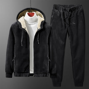 Men Winter Fleece Sets Mens Thick Hoodies+Pants Suit Man Hooded Sweatshirt Sportswear Tracksuits Male Hoodie Sweatsuits size 8XL