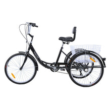 Load image into Gallery viewer, Yonntech Adult 24&quot; 3-Wheel Trike Bicycle Shimano 7-Speed Tricycle Bike Cruise
