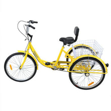 Load image into Gallery viewer, Yonntech Adult 24&quot; 3-Wheel Trike Bicycle Shimano 7-Speed Tricycle Bike Cruise
