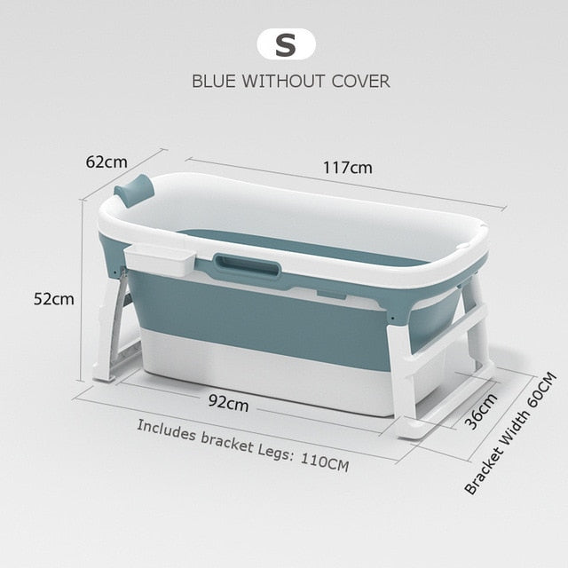 46in Large Bathtub Adult Bath Tub Barrel Sweat Steaming Bathtub Plastic Folding Thicken Bathtub Home Sauna Baby Swimming Tub ES
