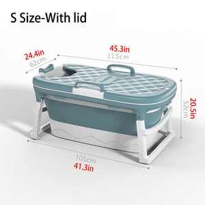 46in Large Bathtub Adult Bath Tub Barrel Sweat Steaming Bathtub Plastic Folding Thicken Bathtub Home Sauna Baby Swimming Tub ES