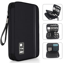 Load image into Gallery viewer, Three Layer Electronic Accessories Organizer, Storage Handbag with Front Pocket Travel Cable Organizer Large Capacity for iPad
