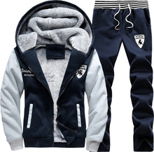 Load image into Gallery viewer, Men Winter Fleece Sets Mens Thick Hoodies+Pants Suit Man Hooded Sweatshirt Sportswear Tracksuits Male Hoodie Sweatsuits size 8XL
