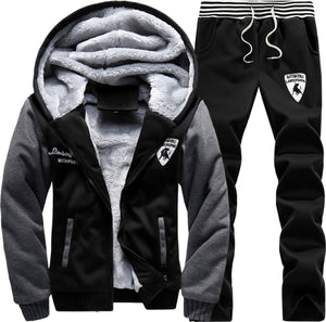 Men Winter Fleece Sets Mens Thick Hoodies+Pants Suit Man Hooded Sweatshirt Sportswear Tracksuits Male Hoodie Sweatsuits size 8XL