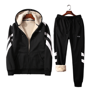 Men Winter Fleece Sets Mens Thick Hoodies+Pants Suit Man Hooded Sweatshirt Sportswear Tracksuits Male Hoodie Sweatsuits size 8XL
