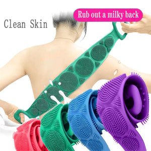 Magic Silicone Brushes Bath Towels Rubbing Back Mud Peeling Body Massage Shower Extended Scrubber Skin Clean Brushes Bathroom