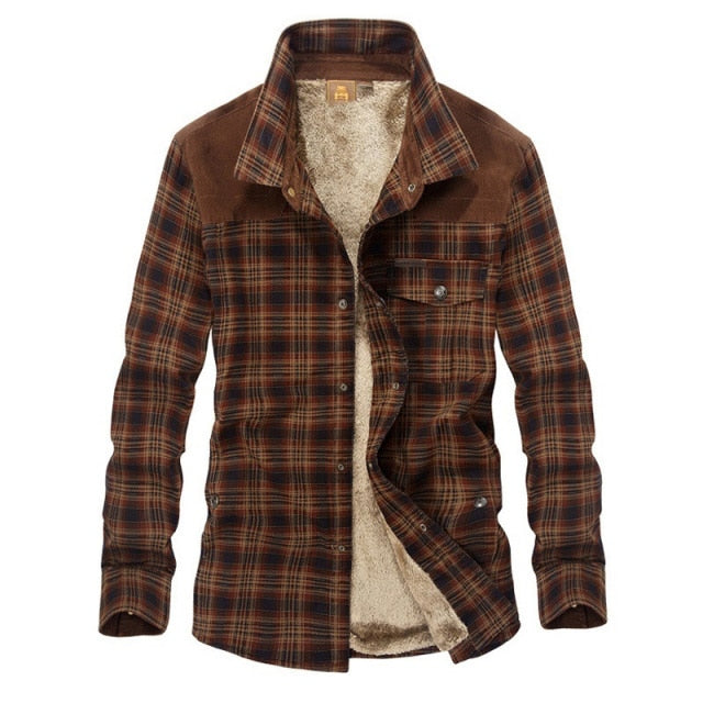 Winter Jacket Men Thicken Warm Fleece Jackets Coats Pure Cotton Plaid Jacket Military Clothes Men Chaquetas Hombre Size M-3XL