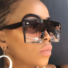 Load image into Gallery viewer, Oversized Square Sunglasses Women 2020 Luxury Brand Fashion Flat Top Red Black Clear Lens One Piece Men Gafas Shade Mirror UV400
