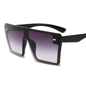 Oversized Square Sunglasses Women 2020 Luxury Brand Fashion Flat Top Red Black Clear Lens One Piece Men Gafas Shade Mirror UV400