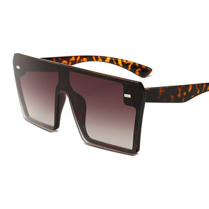 Oversized Square Sunglasses Women 2020 Luxury Brand Fashion Flat Top Red Black Clear Lens One Piece Men Gafas Shade Mirror UV400