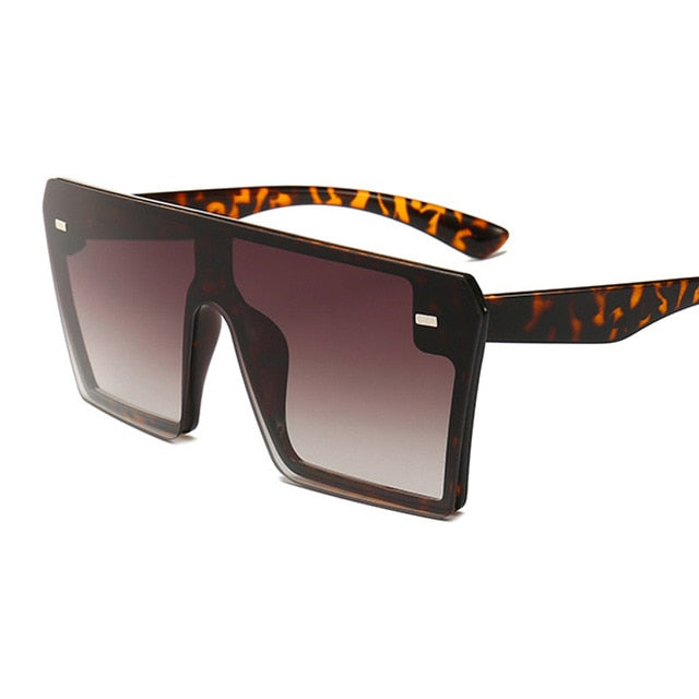 Oversized Square Sunglasses Women 2020 Luxury Brand Fashion Flat Top Red Black Clear Lens One Piece Men Gafas Shade Mirror UV400