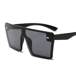Oversized Square Sunglasses Women 2020 Luxury Brand Fashion Flat Top Red Black Clear Lens One Piece Men Gafas Shade Mirror UV400
