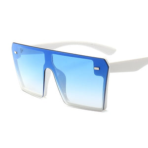 Oversized Square Sunglasses Women 2020 Luxury Brand Fashion Flat Top Red Black Clear Lens One Piece Men Gafas Shade Mirror UV400