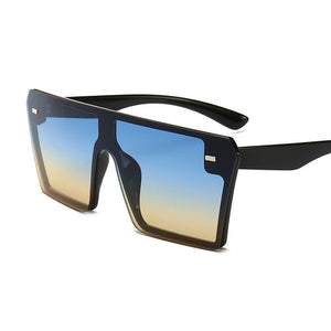 Oversized Square Sunglasses Women 2020 Luxury Brand Fashion Flat Top Red Black Clear Lens One Piece Men Gafas Shade Mirror UV400