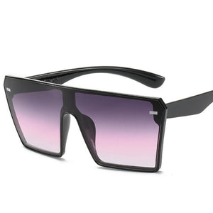 Oversized Square Sunglasses Women 2020 Luxury Brand Fashion Flat Top Red Black Clear Lens One Piece Men Gafas Shade Mirror UV400