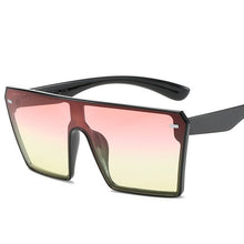 Load image into Gallery viewer, Oversized Square Sunglasses Women 2020 Luxury Brand Fashion Flat Top Red Black Clear Lens One Piece Men Gafas Shade Mirror UV400
