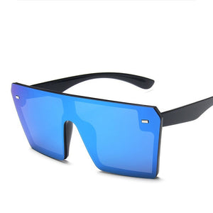 Oversized Square Sunglasses Women 2020 Luxury Brand Fashion Flat Top Red Black Clear Lens One Piece Men Gafas Shade Mirror UV400