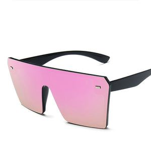 Oversized Square Sunglasses Women 2020 Luxury Brand Fashion Flat Top Red Black Clear Lens One Piece Men Gafas Shade Mirror UV400