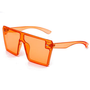 Oversized Square Sunglasses Women 2020 Luxury Brand Fashion Flat Top Red Black Clear Lens One Piece Men Gafas Shade Mirror UV400