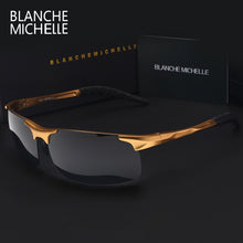 Load image into Gallery viewer, High Quality Ultra-Light Aluminum Magnesium Sport Sunglasses Polarized Men UV400 Rectangle Gold Outdoor Driving Sun Glasses

