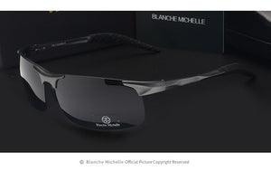 High Quality Ultra-Light Aluminum Magnesium Sport Sunglasses Polarized Men UV400 Rectangle Gold Outdoor Driving Sun Glasses