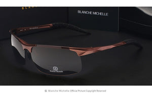 High Quality Ultra-Light Aluminum Magnesium Sport Sunglasses Polarized Men UV400 Rectangle Gold Outdoor Driving Sun Glasses