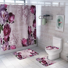 Load image into Gallery viewer, Bathroom Carpet Rug Bath Mat and Shower Curtain Set Bathroom Toilet Rug Bath Mats Home Decor Shower Floor Foot Rug Bathroom Mats
