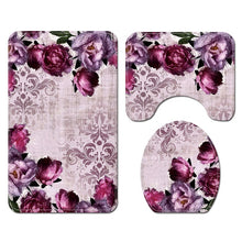 Load image into Gallery viewer, Bathroom Carpet Rug Bath Mat and Shower Curtain Set Bathroom Toilet Rug Bath Mats Home Decor Shower Floor Foot Rug Bathroom Mats
