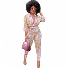Load image into Gallery viewer, 2 Piece Sets African Sets For Women New African Print Elastic Bazin Baggy Pants Rock Style Dashiki Famous Suit Lady Outfits
