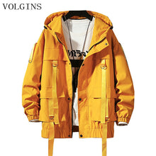 Load image into Gallery viewer, Dropshipping Streetwear Spring Man Safari Style Jacket Mens Harajuku Black Windbreaker Jackets Male Pockets Oversize Jacket
