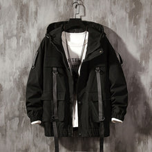 Load image into Gallery viewer, Dropshipping Streetwear Spring Man Safari Style Jacket Mens Harajuku Black Windbreaker Jackets Male Pockets Oversize Jacket
