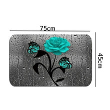 Load image into Gallery viewer, Red Rose&amp;Butterfly Bathroom Non-slip Mat Set Durable Waterproof Shower Curtain Set Pedestal Rug Lid Toilet Cover Bath Mat Rugs
