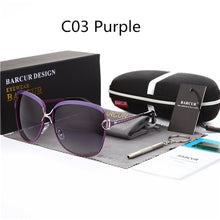 Load image into Gallery viewer, BARCUR Polarized Ladies Sunglasses Women Gradient Lens Round Sun Glasses Square Luxury Brand Oculos Lunette De Soleil Femme
