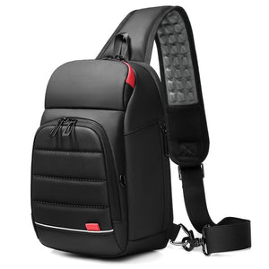 EURCOOL Men Chest Bag for 9.7" iPad USB Backpack Charging Short Trip Messenger Bags Water Repellent Crossbody Shoulder Bag n1901