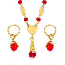 Load image into Gallery viewer, Anniyo Hawaiian Colorful Crystal Ball Beads Necklaces Earrings Sets Guam Micronesia Chuuk Pohnpei Marshall Jewelry Gift #240806
