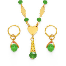 Load image into Gallery viewer, Anniyo Hawaiian Colorful Crystal Ball Beads Necklaces Earrings Sets Guam Micronesia Chuuk Pohnpei Marshall Jewelry Gift #240806
