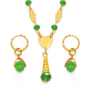 Anniyo Hawaiian Colorful Crystal Ball Beads Necklaces Earrings Sets Guam Micronesia Chuuk Pohnpei Marshall Jewelry Gift #240806