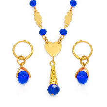 Load image into Gallery viewer, Anniyo Hawaiian Colorful Crystal Ball Beads Necklaces Earrings Sets Guam Micronesia Chuuk Pohnpei Marshall Jewelry Gift #240806
