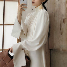 Load image into Gallery viewer, White Elegant Dress Women autumn Turtlneck Vintage Retro Dress Female Casual Korean One-piece Dress Fall 2020 Women Clothing

