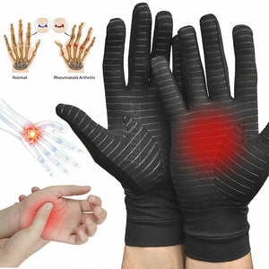 Copper fiber full knuckle pain relief health care compression gloves wrist support for both men and women