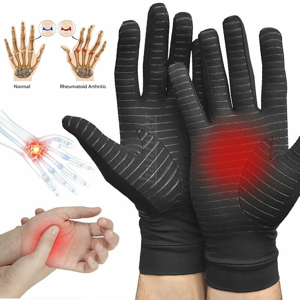Copper fiber full knuckle pain relief health care compression gloves wrist support for both men and women
