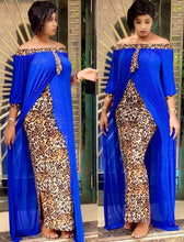 Load image into Gallery viewer, Plus Size Clothing Autumn Sexy Leopard Printed Dashiki African Dresses for Women Party Half Sleeve Slash Neck Femme Robe
