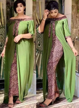 Load image into Gallery viewer, Plus Size Clothing Autumn Sexy Leopard Printed Dashiki African Dresses for Women Party Half Sleeve Slash Neck Femme Robe
