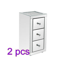Load image into Gallery viewer, Mirrored Bedside Cabinet Bedside Table Chest of 3 Drawers Glass Panels Bedroom Furniture Ship to Europe Fast delivery
